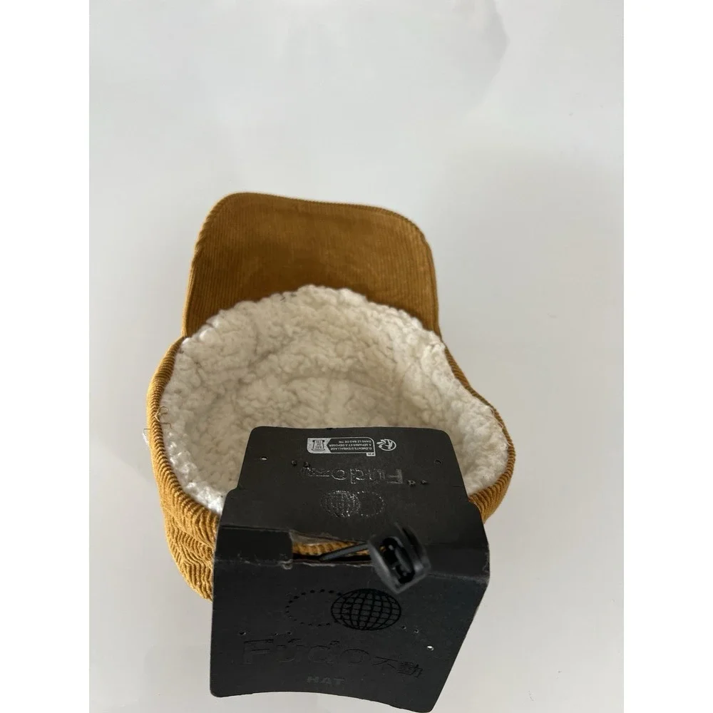 ADVENTURE Corduroy  Toddler ‎ Hat One Size Brown Cap Sherpa Like Lining